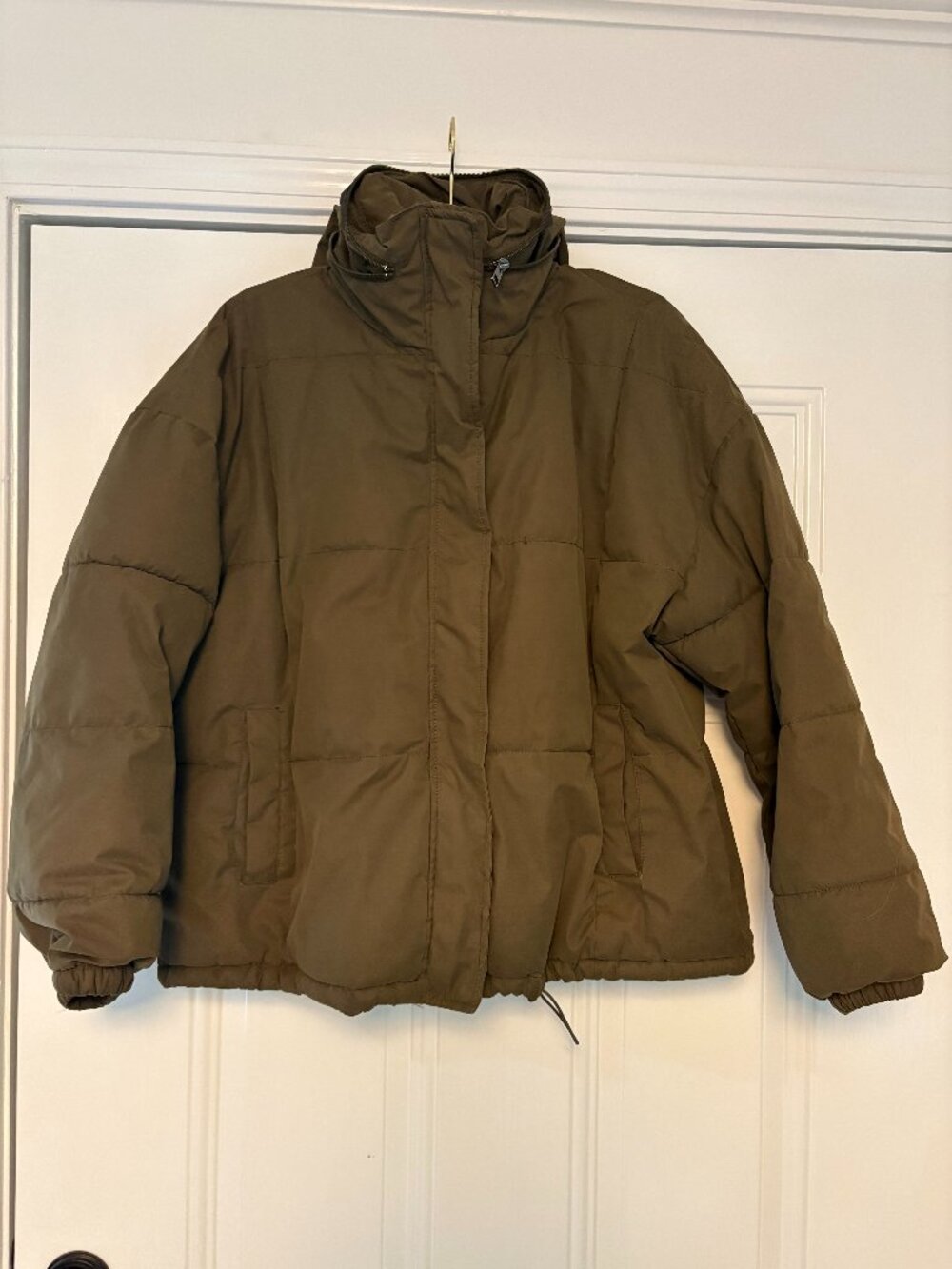 American Eagle Olive Green Parka Jacket with Hood – Women’s